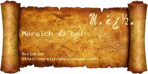 Mersich Ábel névjegykártya
